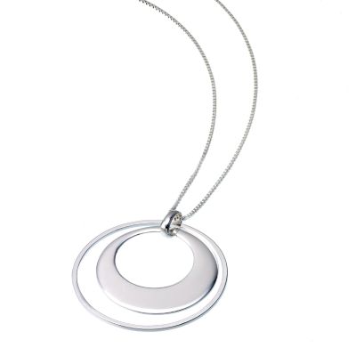 H Samuel Sterling Silver Double Circle Pendant