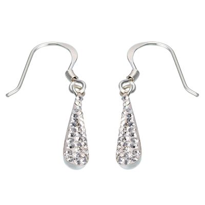 The Glitter Collection Sterling Silver Crystal Glitter Bomb Drop Earrings