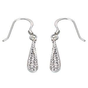 sterling Silver Crystal Glitter Bomb Drop Earrings