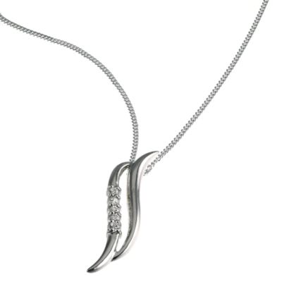 Sterling Silver Cubic Zirconia Set Curve Pendant - Product number 6352839