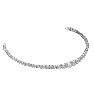 H Samuel Sterling Silver Cubic Zirconia Graduated Bracelet