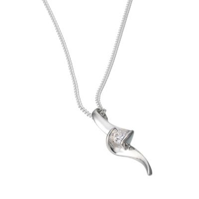 sterling Silver Cubic Zirconia Kick Pendant