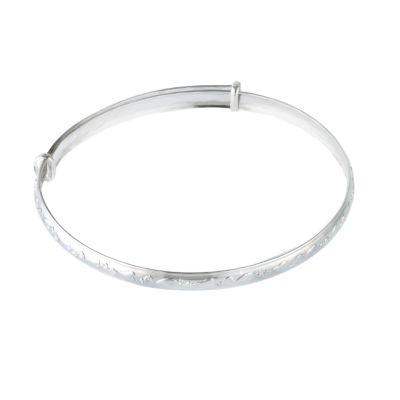 Sterling Silver Patterned Expansion Bangle