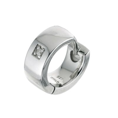 Huggie Men` Silver Earring