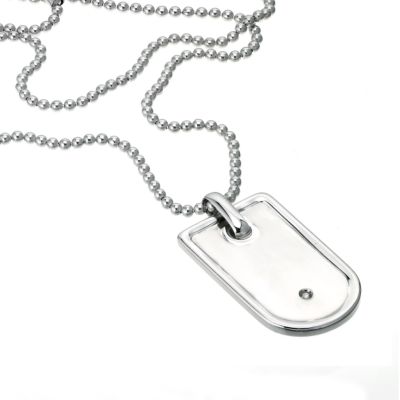 Hot Diamonds Men` Silver Tag Pendant