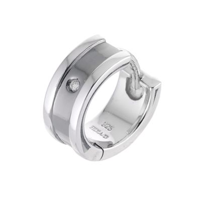 Hot Diamonds Huggie Men's Silver and Black Earring - Product number 6353509