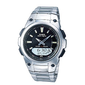 Casio Wave Ceptor Men` Stainless Steel Bracelet Watch