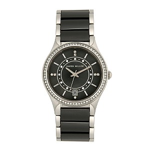 Karen Millen Black Ceramic and Stainless Steel Bracelet Watch