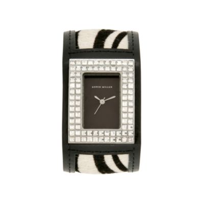 Karen Millen Ladies' Stone Set Zebra Strap Watch - Product number 6354831