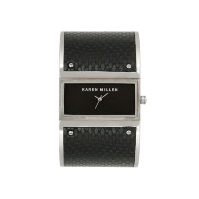 Karen Millen Ladies' Black Snakeskin Bangle Watch - Product number 6354874