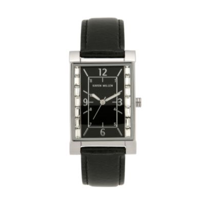 Karen Millen Black Leather Strap Watch - Product number 6354955