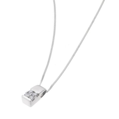 9ct white gold 0.15 carat diamond four stone pendant - Product number 6355838