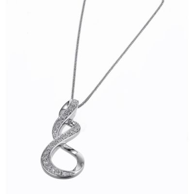 9ct white gold 13 point diamond pendant - Product number 6355935
