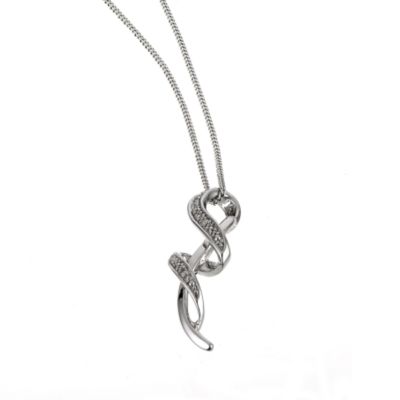 9ct white gold diamond pendant - Product number 6356834
