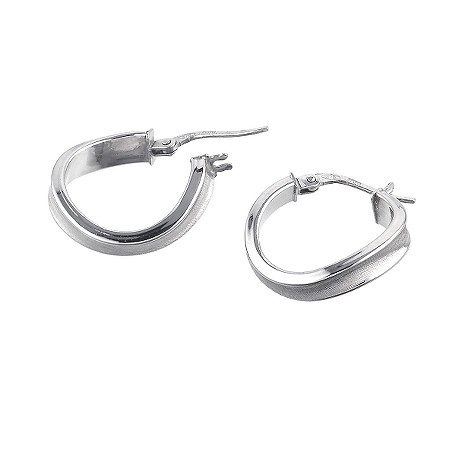 9ct white gold creole earrings
