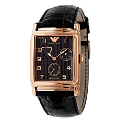 Emporio Armani Meccanico men's rose gold strap watch - Product number 6357954