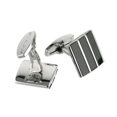 onyx striped square cufflinks