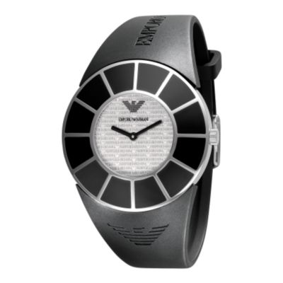 Emporio Armani ladies' black strap watch