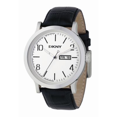 DKNY men's stainless steel leather strap watch - Product number 6359558