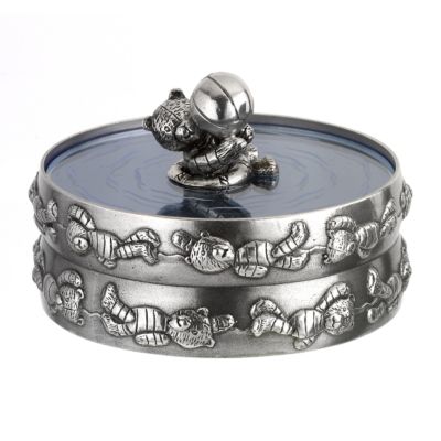 Pewter christening teddy bear paddling pool - Product number 6360661
