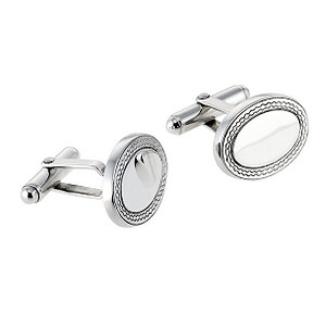Carrs of Sheffield Mens Engine Turned Oval Cufflinks