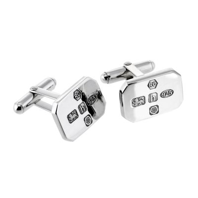 Carrs of Sheffield Men` Feather Hallmarks Cufflinks