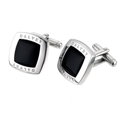 Dalvey Quadrille black onyx cufflinks