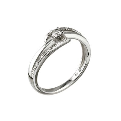 9ct white gold 15 point diamond twist ring - Product number 6362060