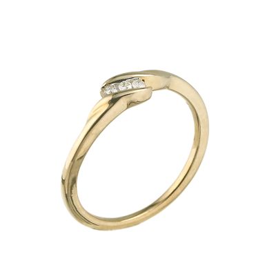 9ct gold diamond trilogy ring