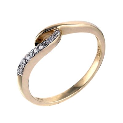 diamond set swoop ring