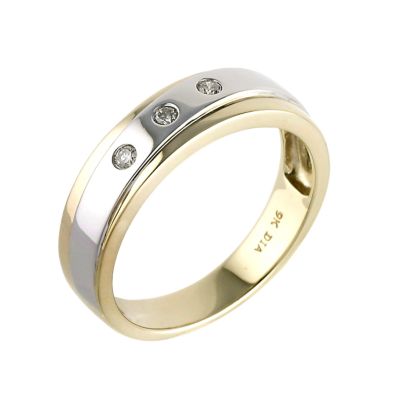 9ct two colour three diamond ring - Product number 6371639