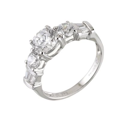 9ct White Gold Cubic Zirconia 5 Stone Ring - Product number 6377769