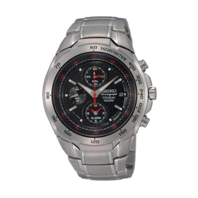 Seiko men's black dial chronograph bracelet watch - Product number 6383653