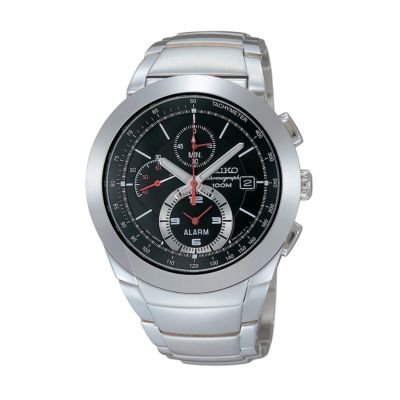 mens black dial chronograph bracelet watch