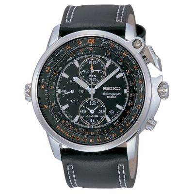 mens black dial chronograph strap watch