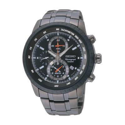 mens black chronograph bracelet watch