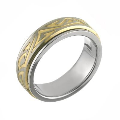 Titanium Yellow Patterned Ring - Product number 6384498