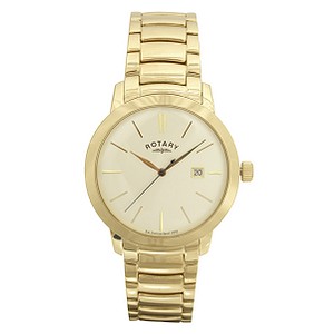 Rotary Core Men` Gold-Plated Bracelet Watch