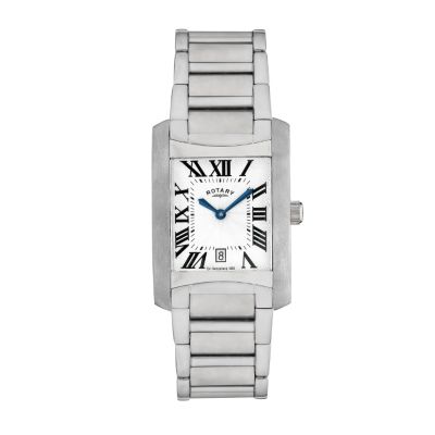 Rotary Core Ladies`Rectangular Dial Steel Bracelet Watch