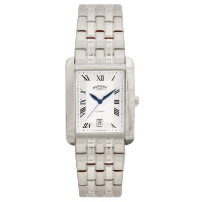 Classic Men` Rectangular Dial Steel Bracelet Watch