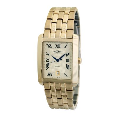 Rotary Classic Men's Gold-Plated Rectangular Dial Bracelet Watch - Product number 6386172