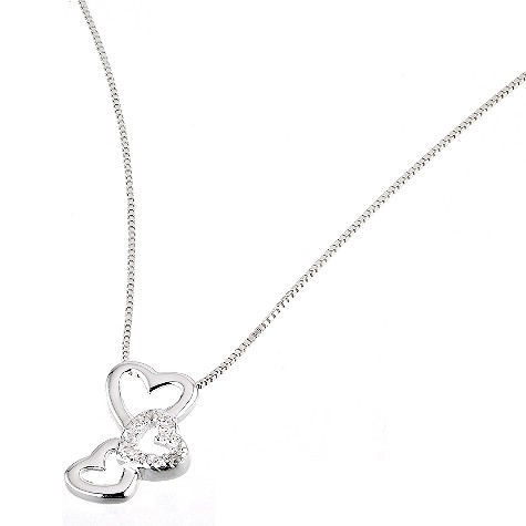 Sterling silver cubic zirconia three heart