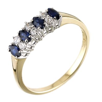 9ct Yellow Gold Sapphire Ring - Product number 6390617