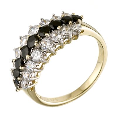 9ct Yellow Gold Sapphire Cluster Ring - Product number 6394604