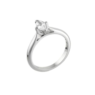 18ct White Gold 0.50 Carat 73 Facet Marquise Cut Diamond Ring - Product number 6396275