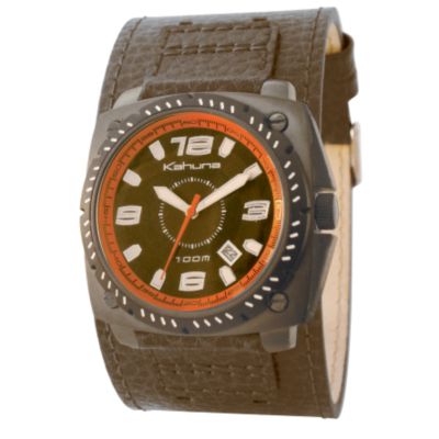 Kahuna Men's Black Leather Cuff Watch - Product number 6396712