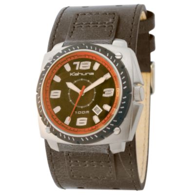 Kahuna Ladies' Black Leather Cuff Watch - Product number 6396720