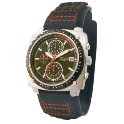 Men` Black Velcro Strap Chronograph Watch