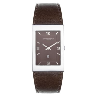 Kenneth Cole New York Brown Leather Strap Watch