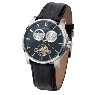 Kenneth Cole Reaction Men's Black Leather Strap Watch - Product number 6405630